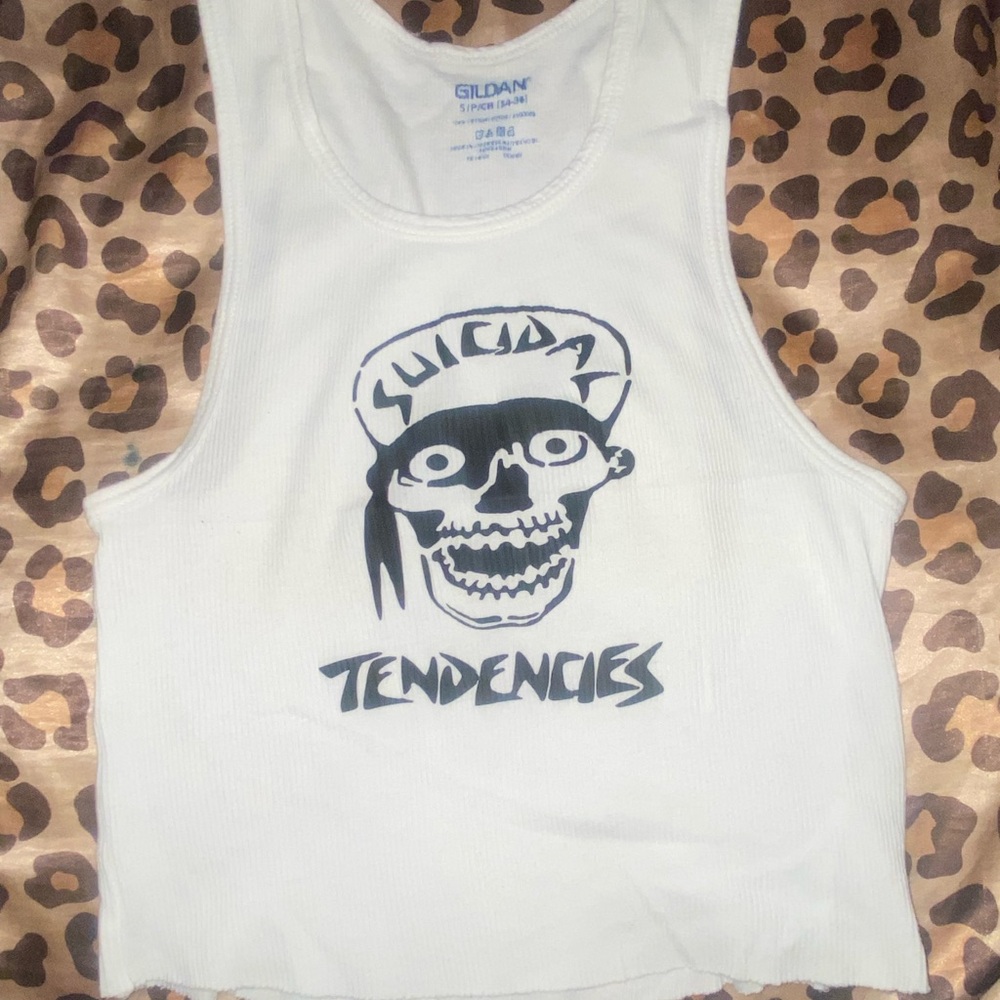 Sucidal Tendencies Gildan White Skull Graphic Tank Top